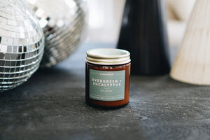 Evergreen + Eucalyptus Mini Amber Candle