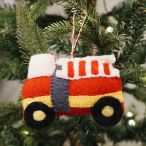 Firetruck Felt Wool Ornament