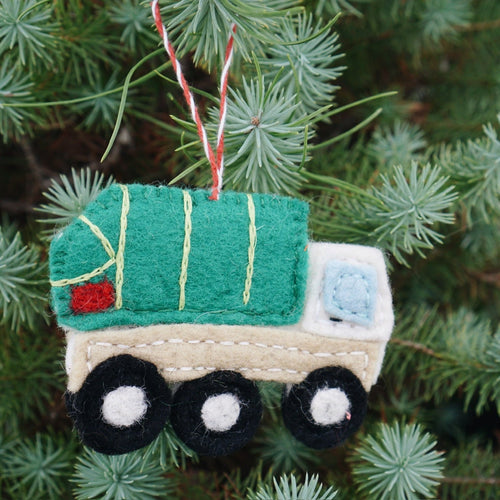 Garbage Truck Felt Wool Ornament