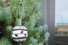 Striped Felt Ball Ornament