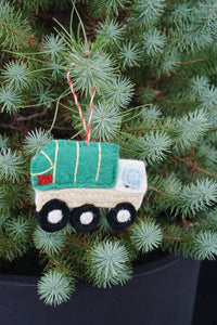 Garbage Truck Felt Wool Ornament