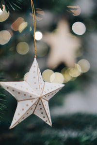 Gold + White Star Ornament