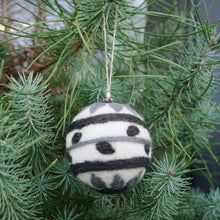 Striped Felt Ball Ornament