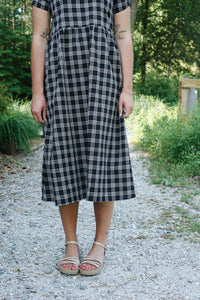 Kavita Black Plaid Dress