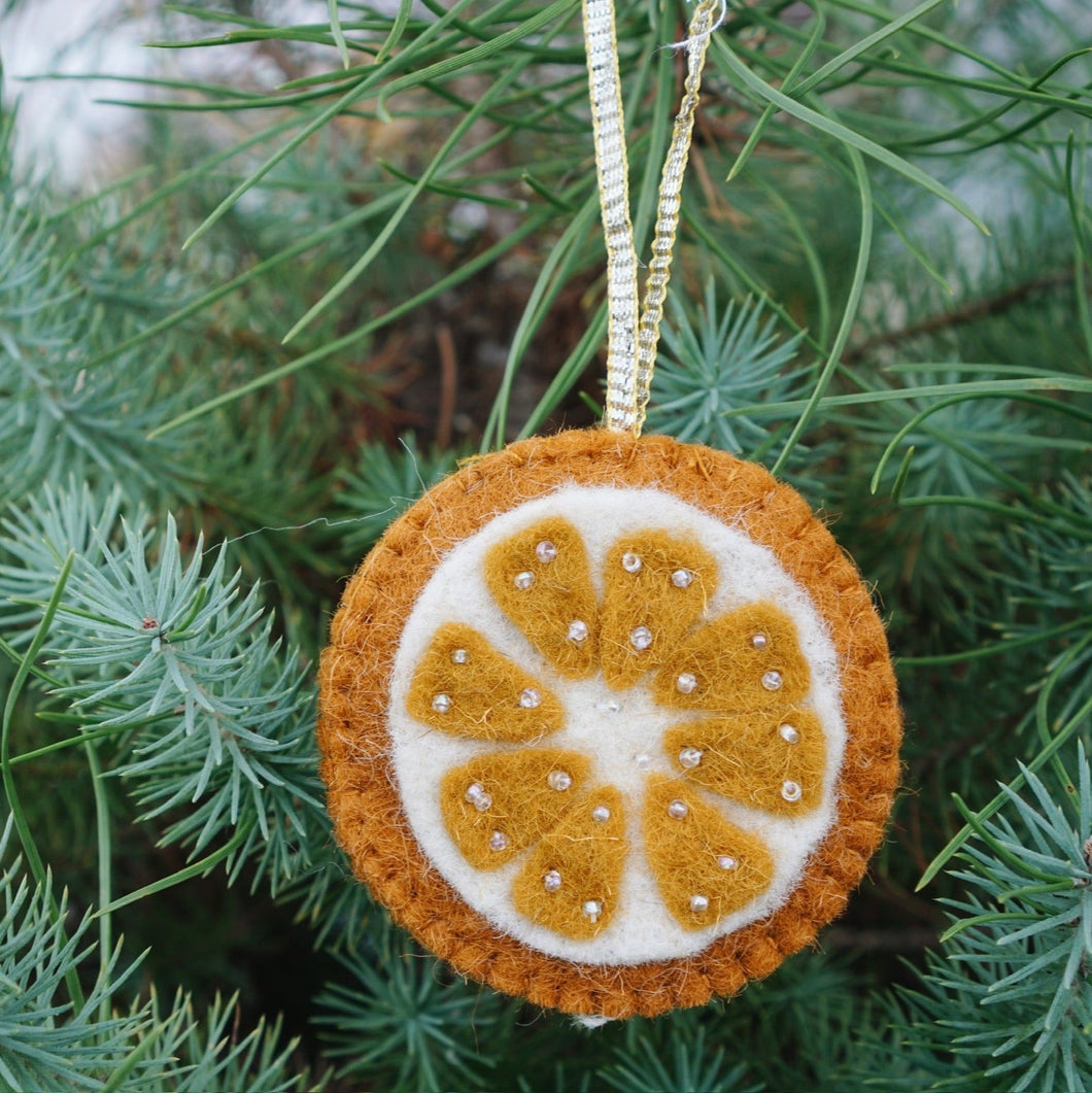 Felt Orange Slice Ornament