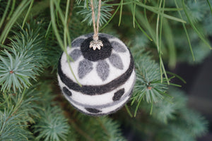 Striped Felt Ball Ornament