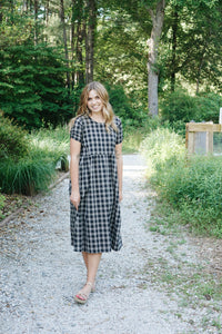 Kavita Black Plaid Dress