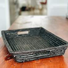 Black Raffia Tray