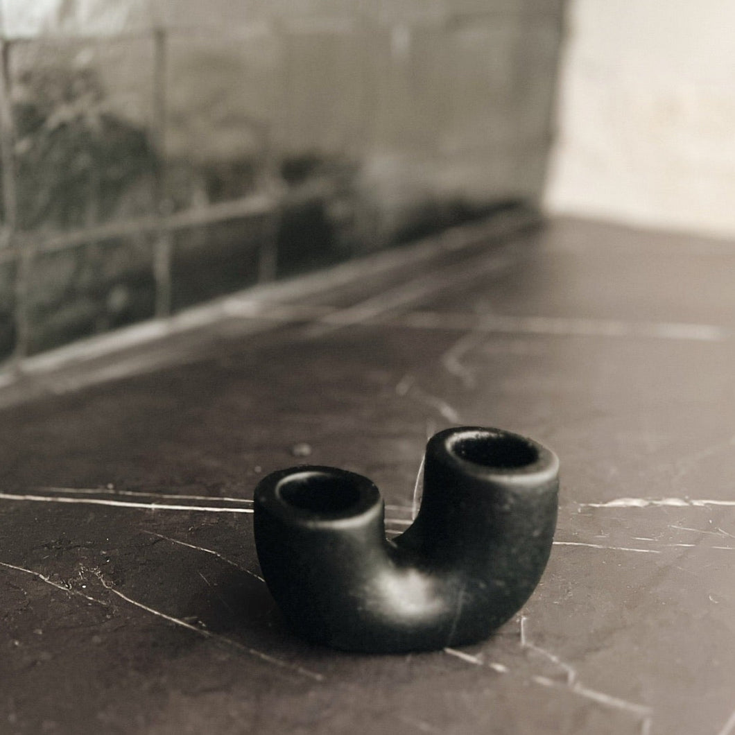 Black U-Shaped Candle Holder