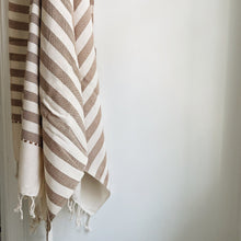 The Tan Striped Woven Towel