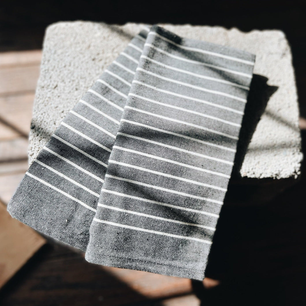 Grey Cotton Tea Towel Set